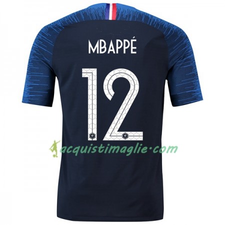 Divisa di Calcio Francia Mbappe 12 Prima Mondiali 2018